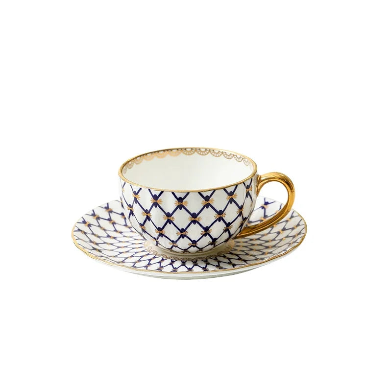 tasse café céramique style nordique anse dorée élégante