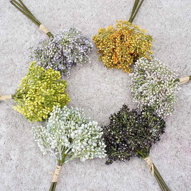 lot de 3 bouquets de riz artificiel pour décoration et arrangement floral - vue 6 sur 12