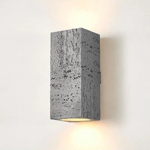 applique led wabi-sabi carrée ciment nordique luminaire décoratif intérieur - vue 2 sur 11