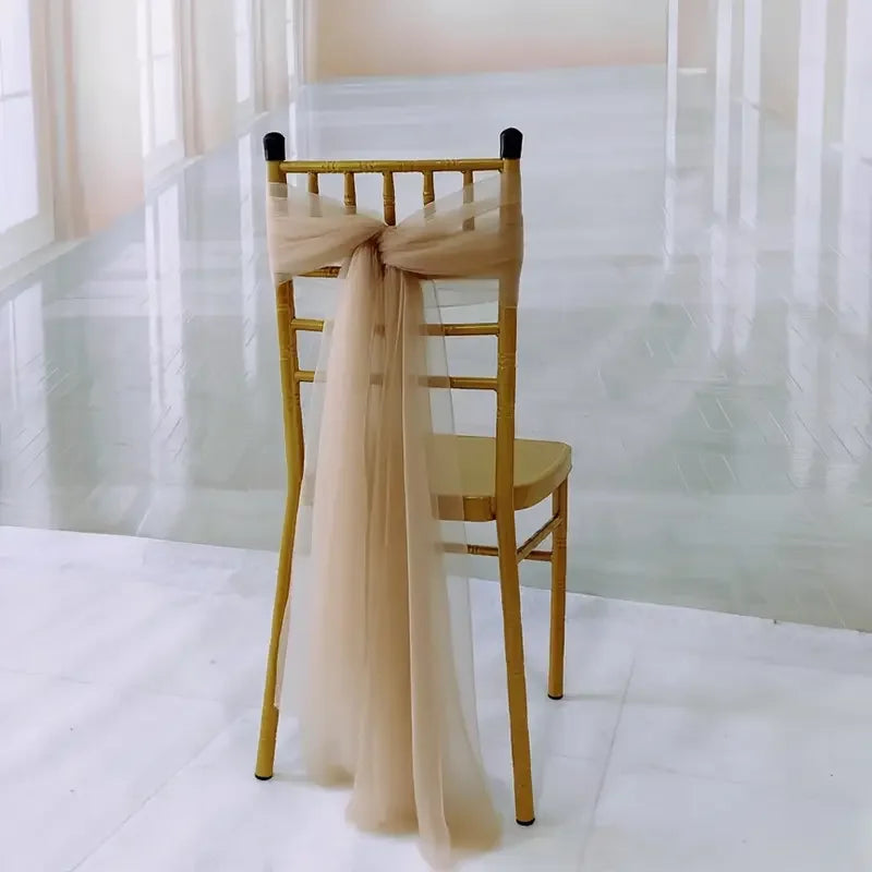 Chemin de table gaze transparente décoration mariage fête élégante - vue 3 sur 6