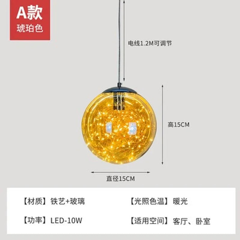 lustre nordique étoilé en verre pour décoration moderne - vue 22 sur 24