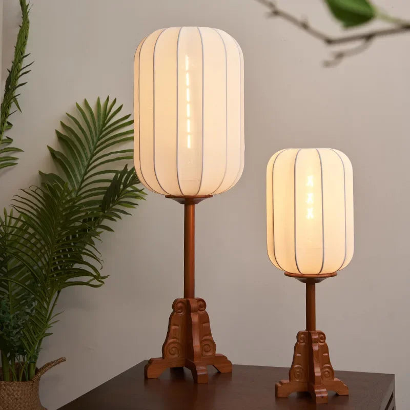 lampadaire chinois vintage en bois massif éclairage décoratif intérieur
