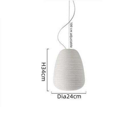Suspension design LED en verre blanc laiteux Caligari - vue 11 sur 12