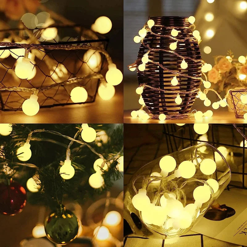 guirlande lumineuse led à boules pour mariage jardin et fêtes - vue 6 sur 9