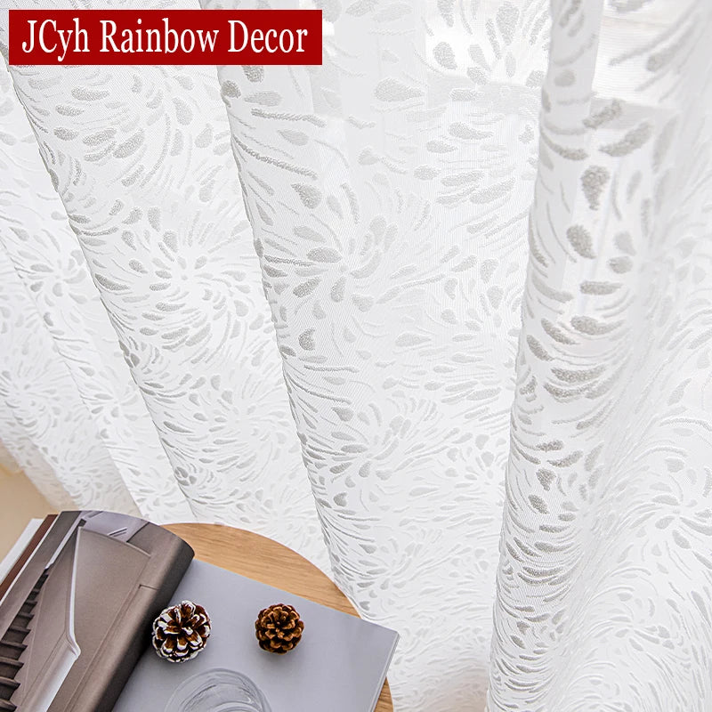 Voilage tulle à motifs décoratifs pour salon chambre - vue 2 sur 7