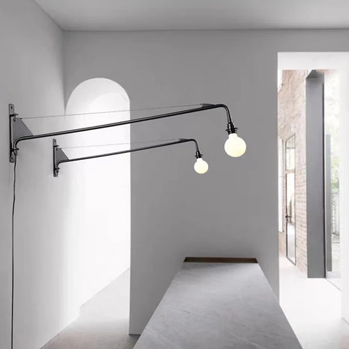 applique murale minimaliste à bras long rotatif avec interrupteur - vue 2 sur 7