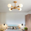 lustre en rondins style japonais nordique en bois massif