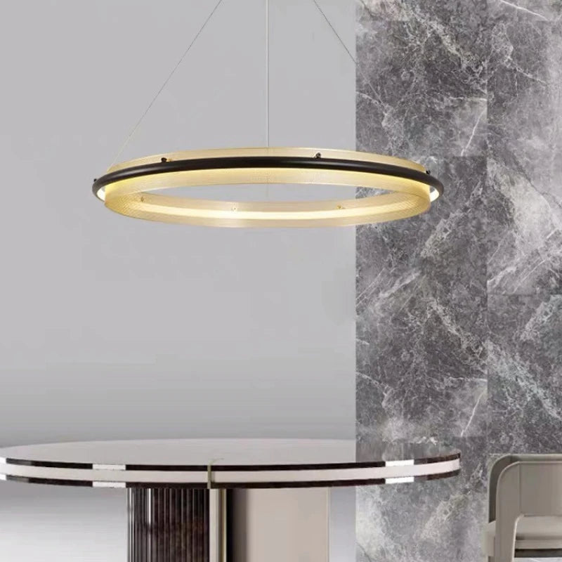 lustre led circulaire de luxe design moderne décoratif - vue 5 sur 14