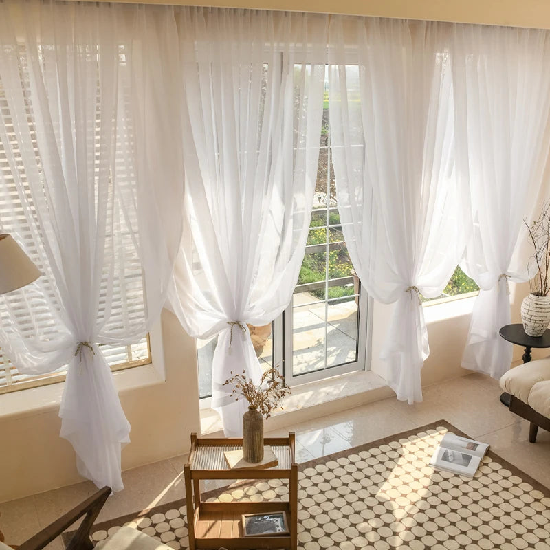 Voilage tulle léger moderne pour fenêtre salon chambre - vue 3 sur 7
