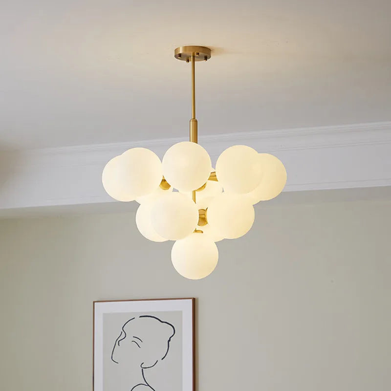 suspension LED design nordique en boule de verre