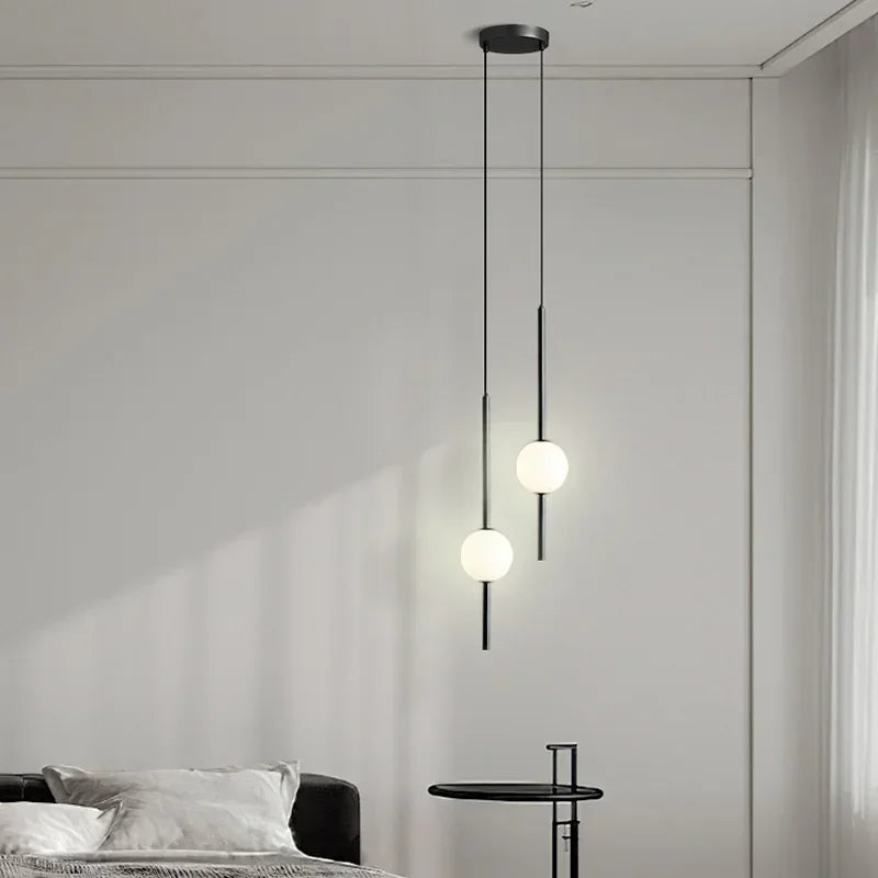 Nordique Simple boule de verre suspension lumières salle à manger chambre décor lampe suspendue Restaurant Bar Suspension lustres éclairage