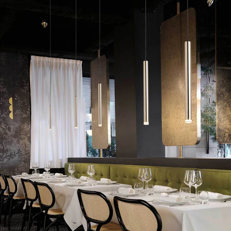 lampes suspendues led dorées design moderne minimaliste