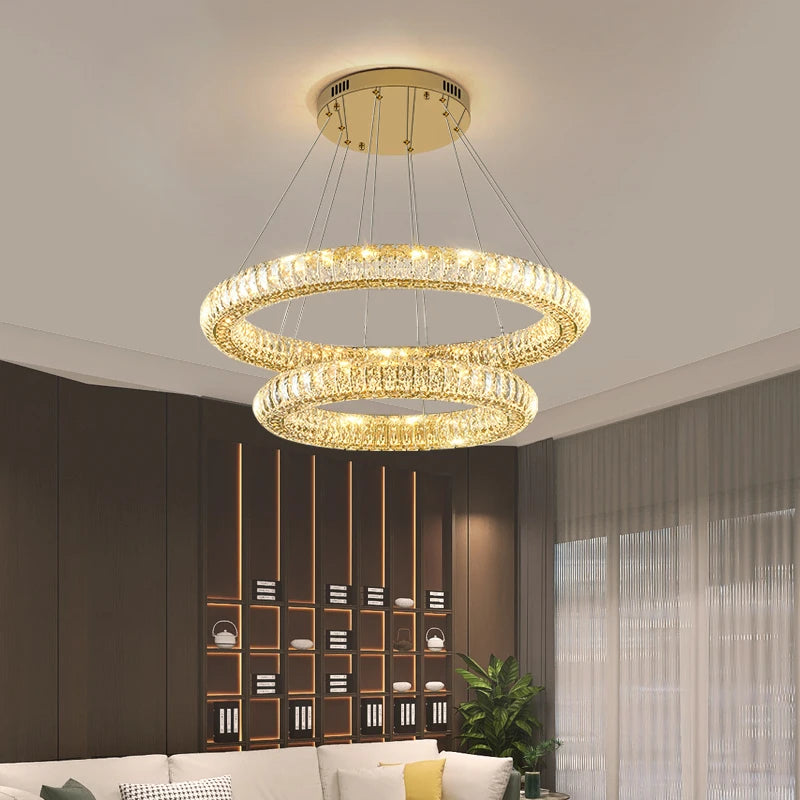 lustre en cristal moderne lumineux pour intérieur élégant - vue 7 sur 12