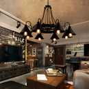 Vintage Hemp Rope Pendant Lamps Iron Lampshade Retro Coffee House Bar Indoor Lightings E27 Industrial Style Chain Pendant Light