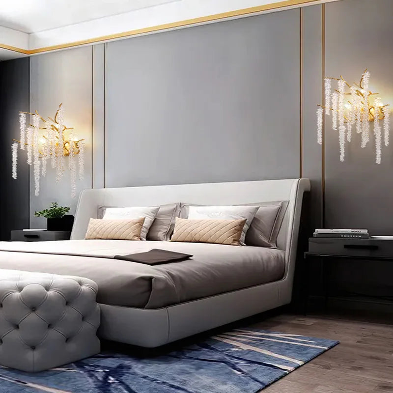 applique murale led moderne en cristal design art déco - vue 7 sur 10