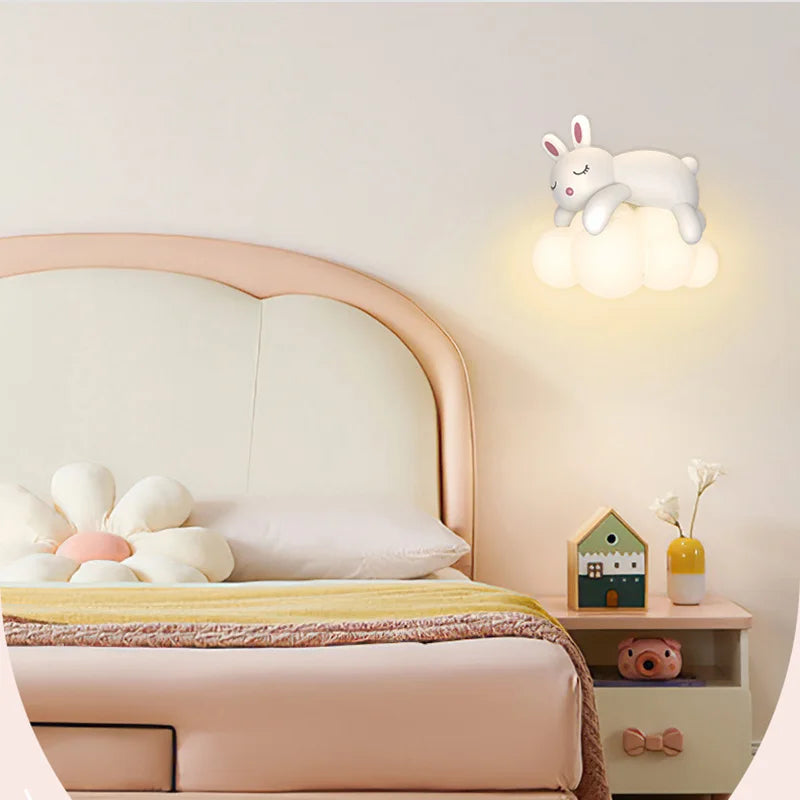 Applique murale lapin créatives sur nuage blanc - vue 5 sur 10