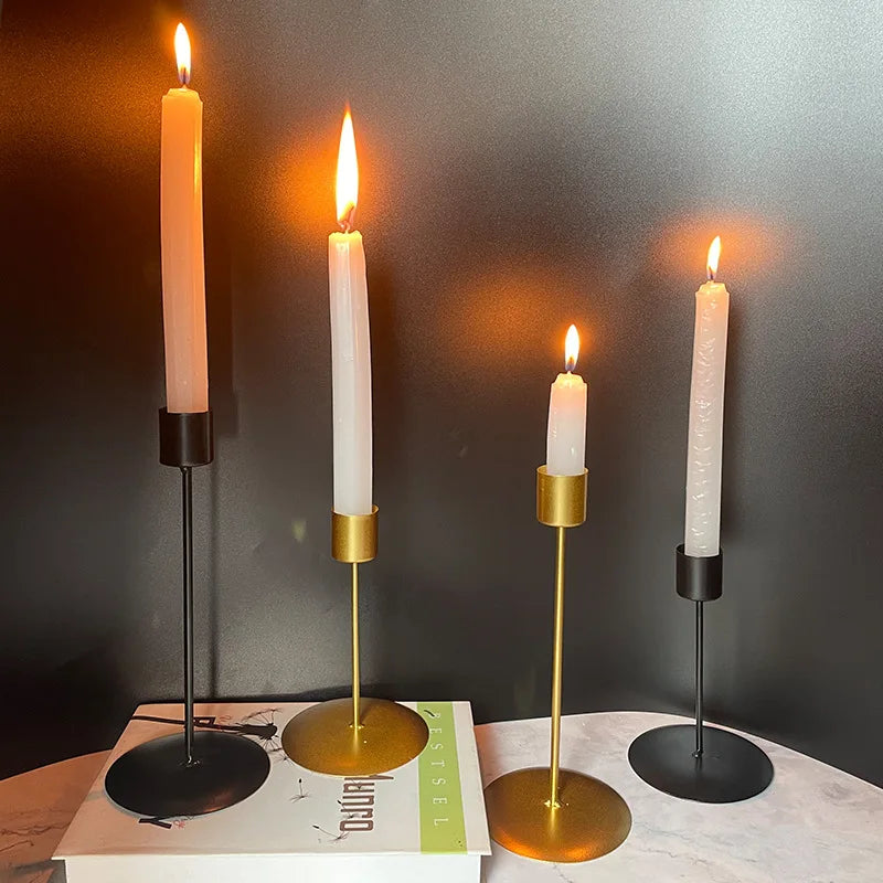 bougeoir nordique en fer simple pour Noël et mariage romantique - vue 3 sur 11