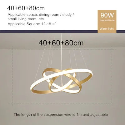 lustre moderne style nordique avec télécommande et anneau lumineux - vue 12 sur 30