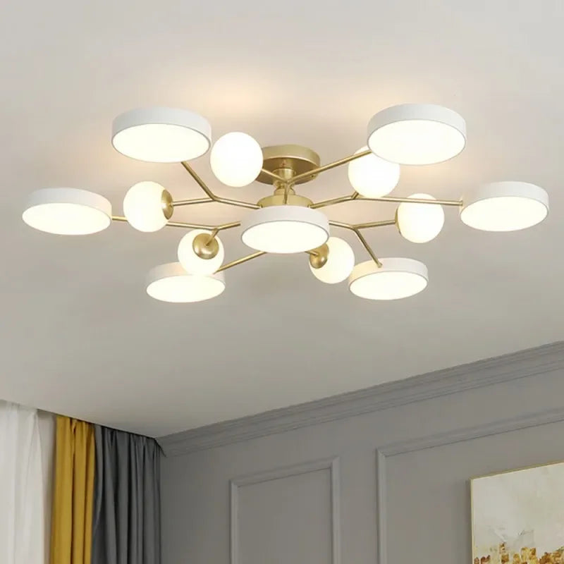lustre led moderne en boule de verre pour décoration maison - vue 3 sur 10
