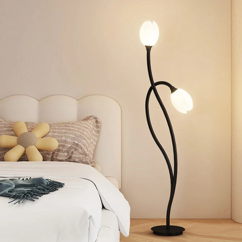 lampe de sol à led double tête en forme de fleur - vue 5 sur 8