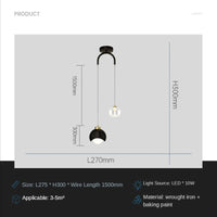 Éclairage de suspension LED moderne pour chambre à coucher chevet hôtel lampe suspendue décoration lustres entrée nordique plafonniers maison