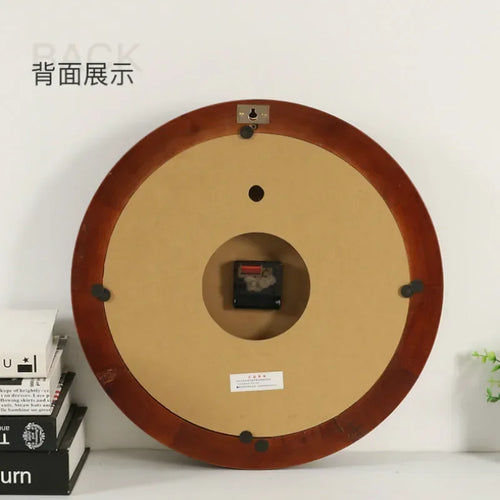 horloge murale luxe en bois et métal style rétro silencieuse - vue 11 sur 14