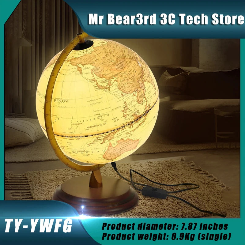 lampe de bureau led avec globe terrestre rotatif décoratif - vue 2 sur 10