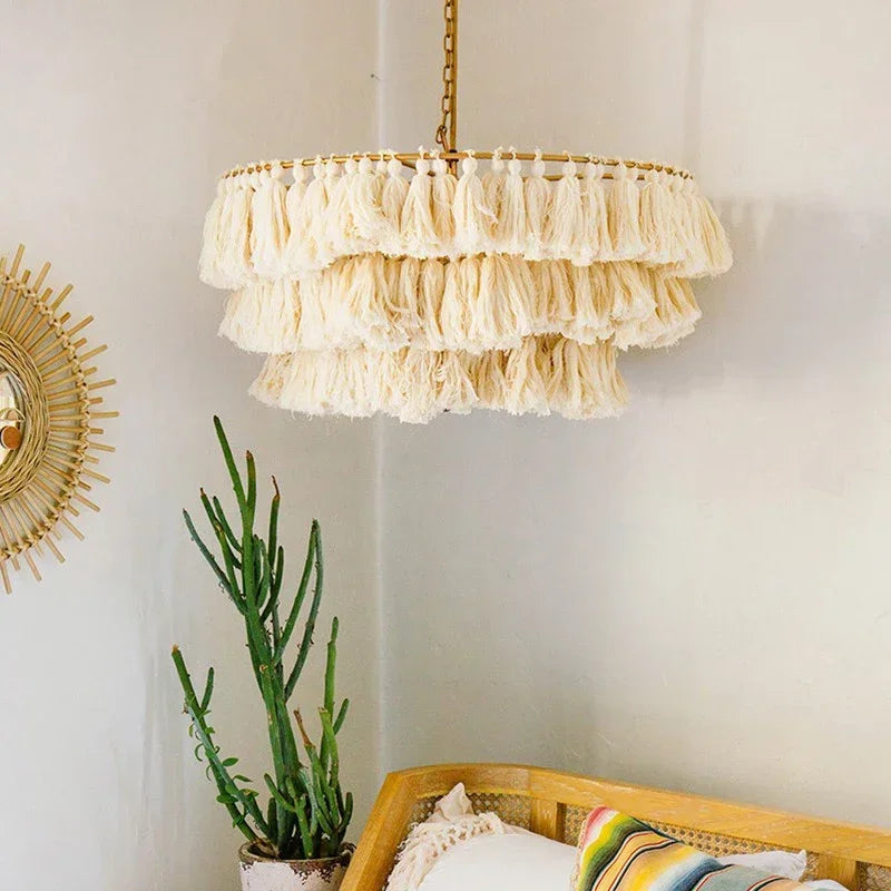 lustre bohème vintage tissé créatif pour intérieur élégant - vue 5 sur 26