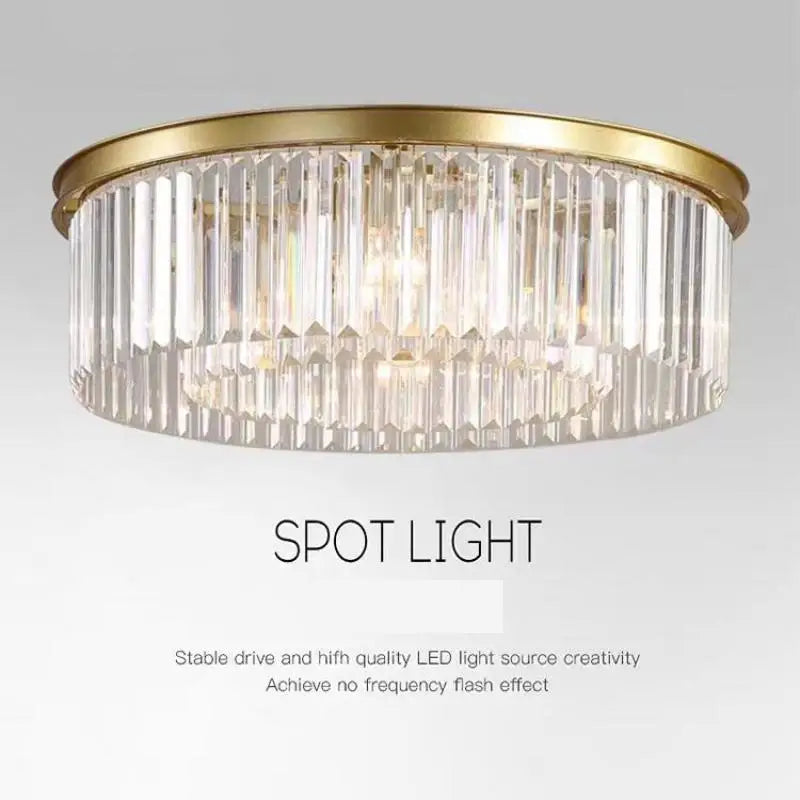 lustre led en métal style rétro américain avec chaîne et cristal