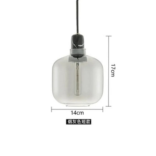 suspension en verre avec détail en marbre design industriel élégant - vue 14 sur 16