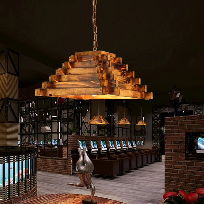 suspension en bois style nordique pour restaurants cafés et bars - vue 4 sur 10