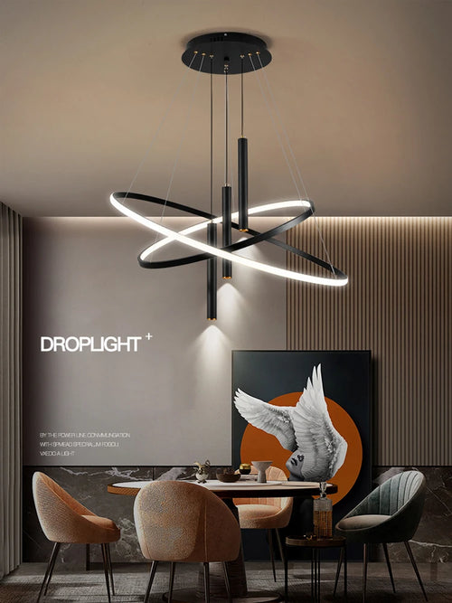 lustre rond moderne pour éclairage intérieur décoratif - vue 4 sur 15