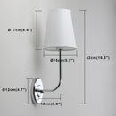 lot de 2 appliques murales industrielles phansthy avec abat-jour en tissu