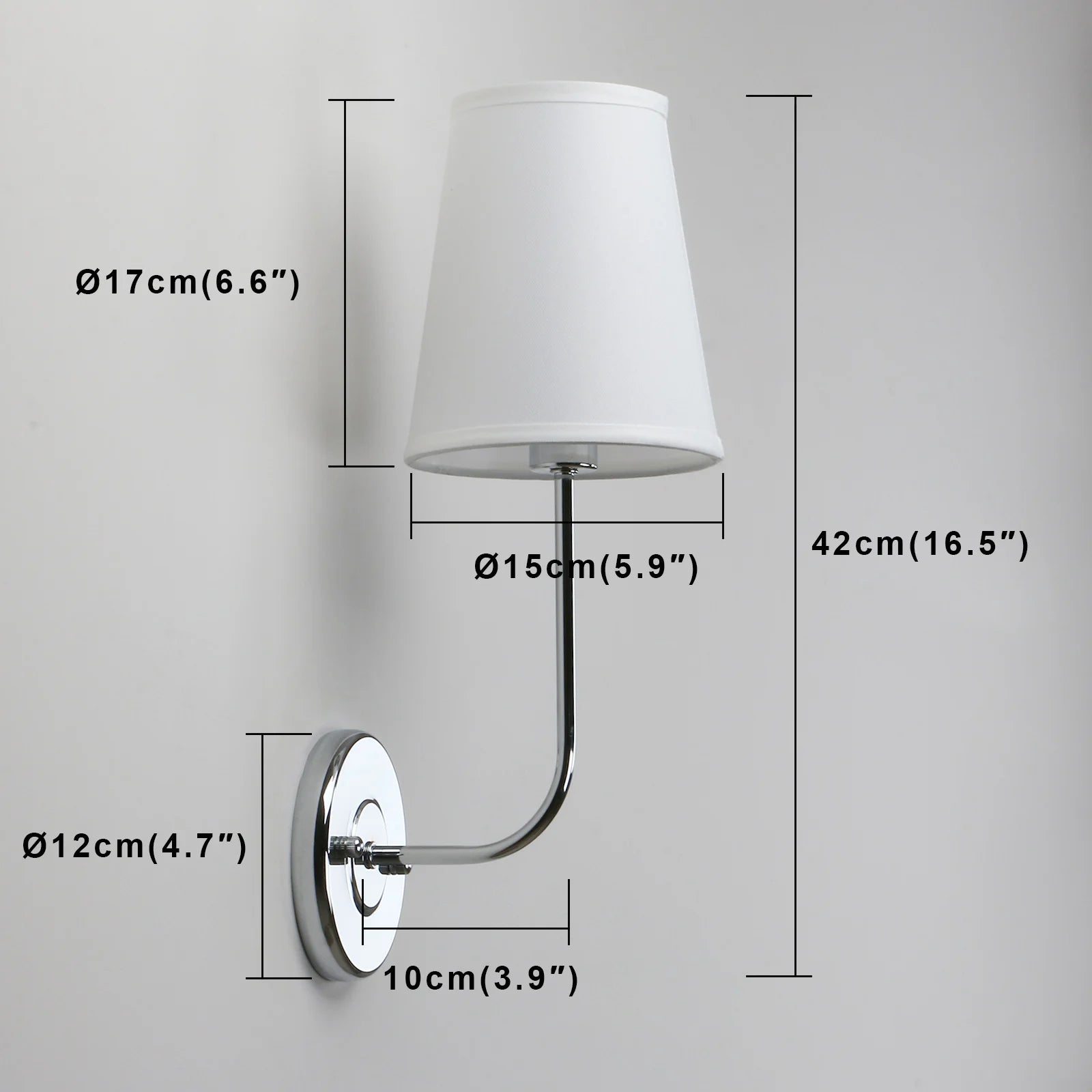 lot de 2 appliques murales industrielles phansthy avec abat-jour en tissu - vue 7 sur 10