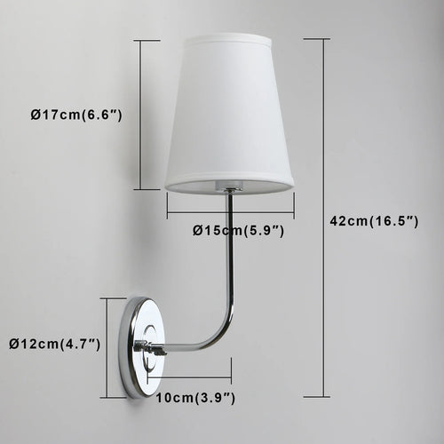 lot de 2 appliques murales industrielles phansthy avec abat-jour en tissu