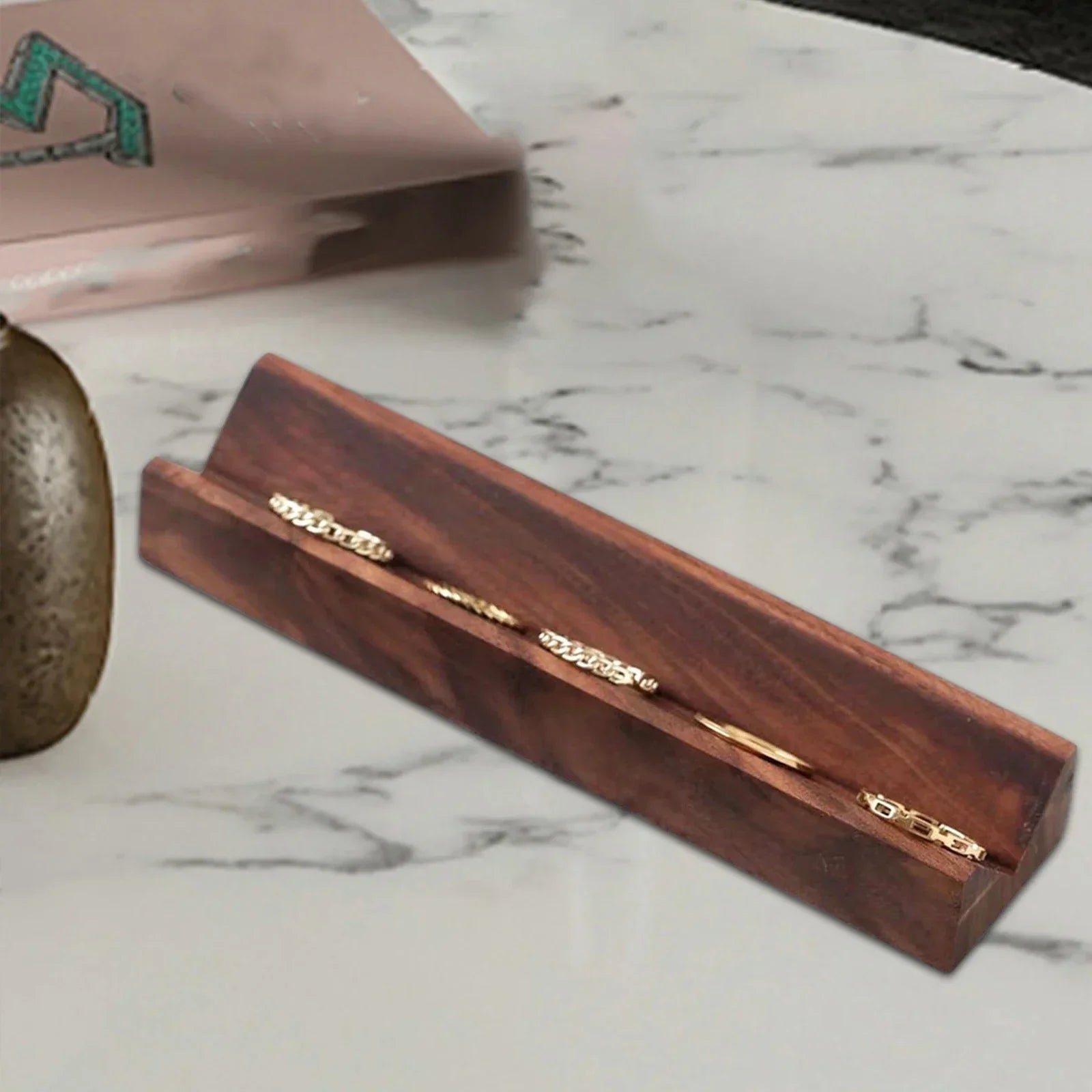 présentoir à bagues en bois vintage pour bijoux - vue 4 sur 9