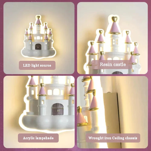 applique murale château dessin animé pour chambre enfant mignonne - vue 7 sur 7