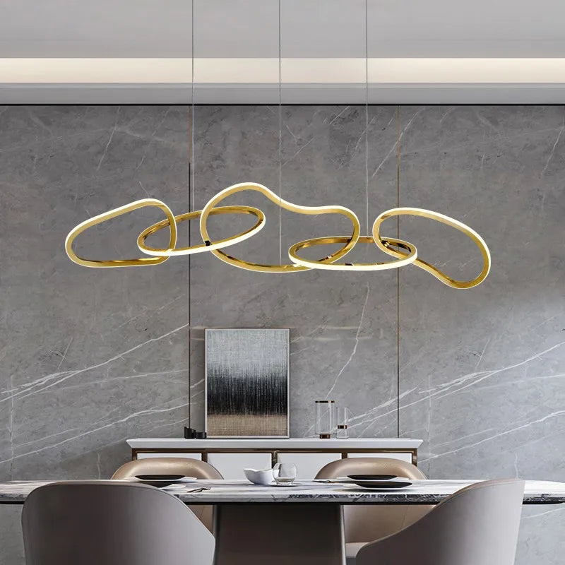 lustre Simple moderne île Restaurant suspension nordique luxe créatif en acier inoxydable galvanisé suspension