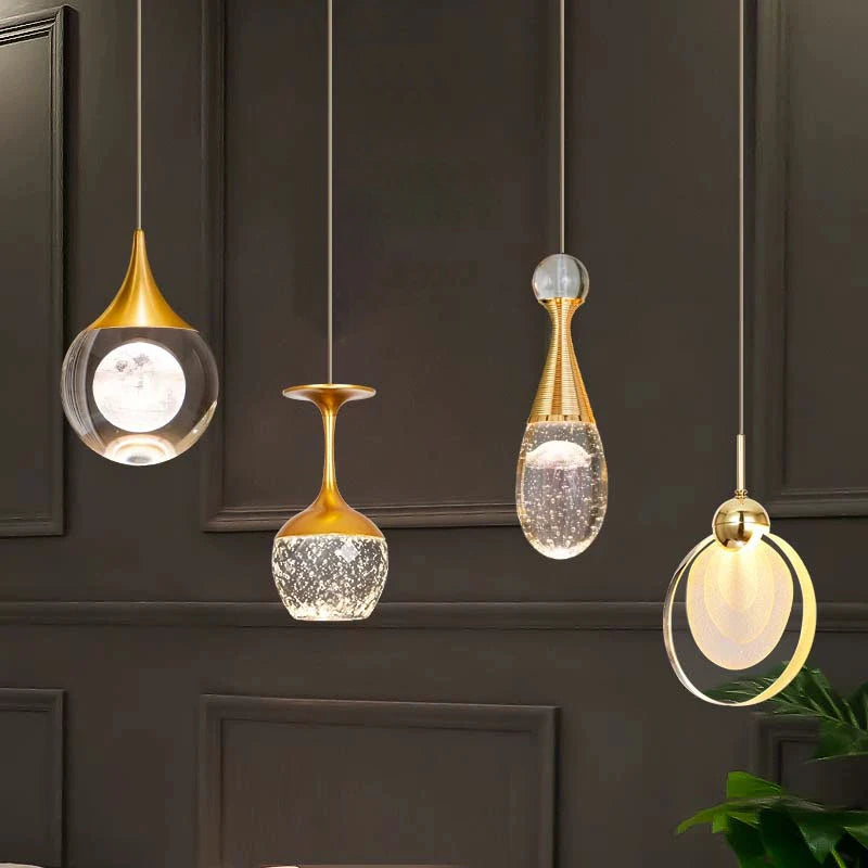lustre nordique en cristal pour décoration moderne et élégante - vue 2 sur 12