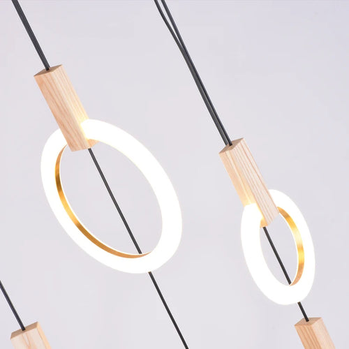 Modern Creative Led Wooden Living Room Chandelier, Bedroom Lamps Nordic Attic Chandelier, Dining Room Decorative Chandelier
