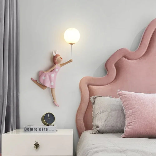 Applique murale résine abat-jour lune forme enfants crèche - vue 4 sur 11