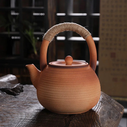 Théière céramique artisanale style kung fu rétro résistante