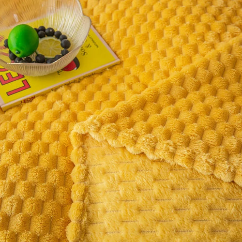 Plaid doux moelleux style carreaux pour canapé maison