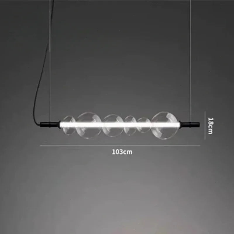 lustre suspendu en verre avec lumières led pour décoration moderne - vue 6 sur 9