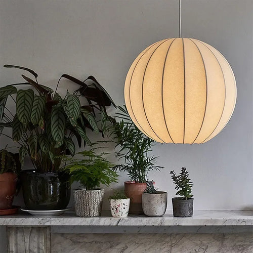 suspension wabi sabi en soie pour décoration intérieure moderne - vue 2 sur 14