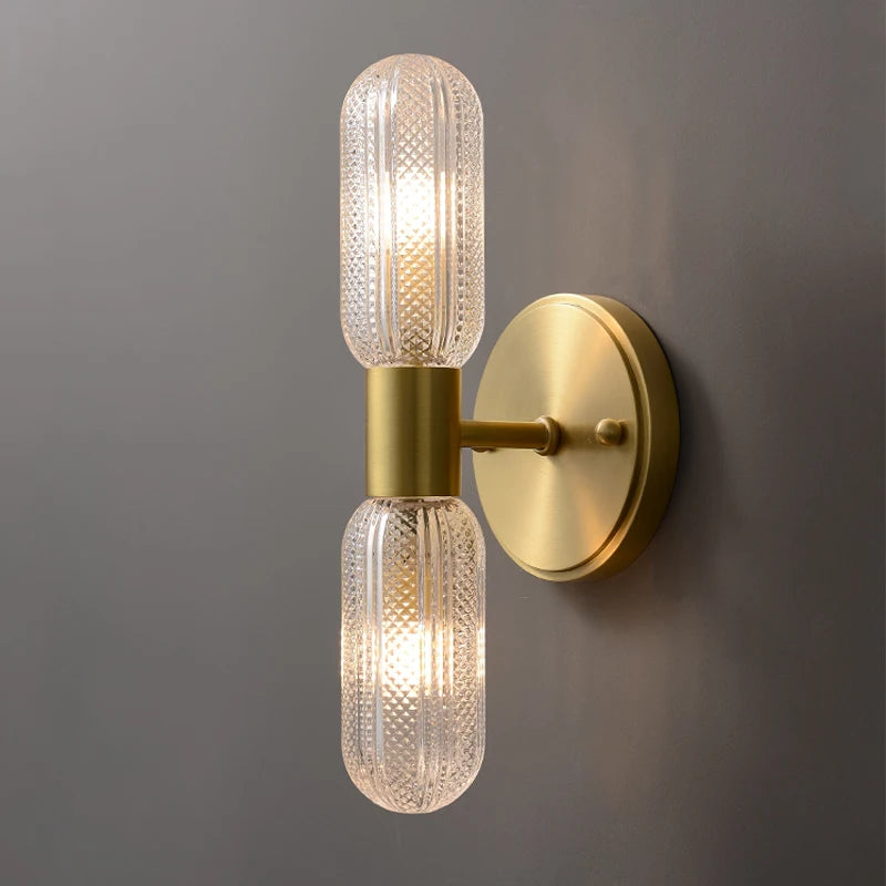 Lampes de applique murale LED de luxe pour salon chambre Simple applique en cuivre décor à la maison éclairage intérieur salle à manger fond escaliers - vue 2 sur 6