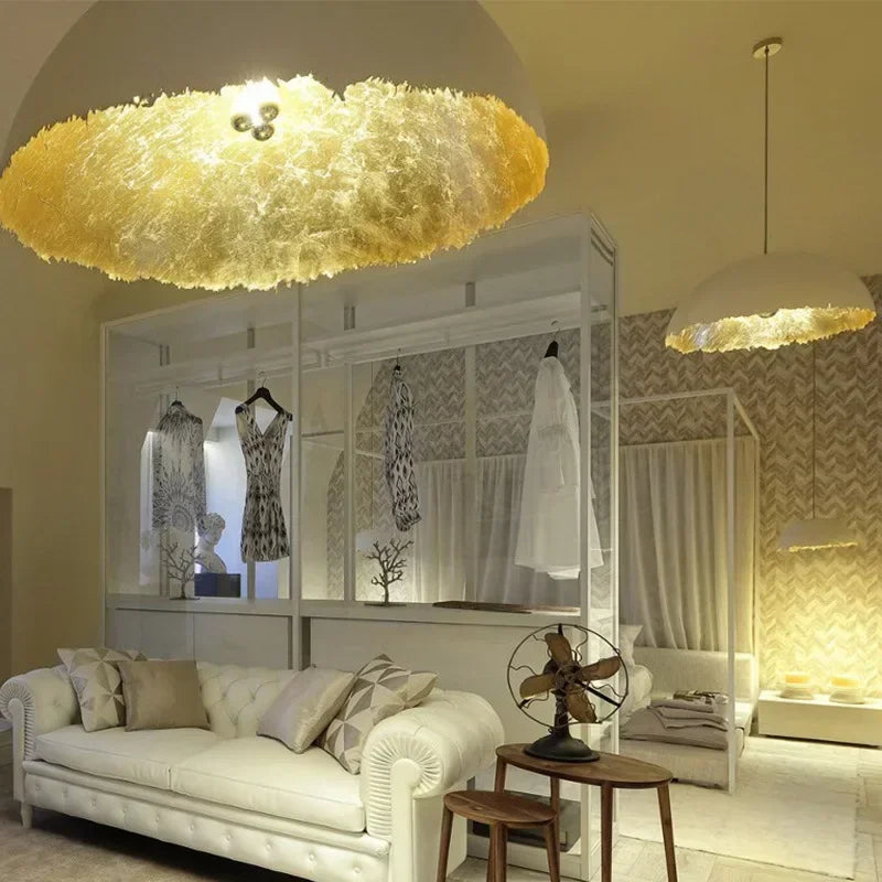 lustre led créatif demi-mois designer italien éclairage intérieur