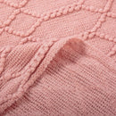 Plaid tricot acrylique doux avec pompons style carreaux