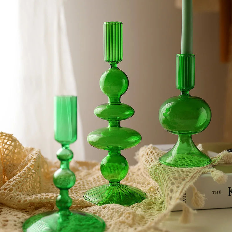 bougeoir vintage en verre pour mariage et dîners romantiques - vue 5 sur 27