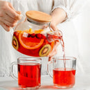 théière en verre avec filtre amovible couvercle bambou